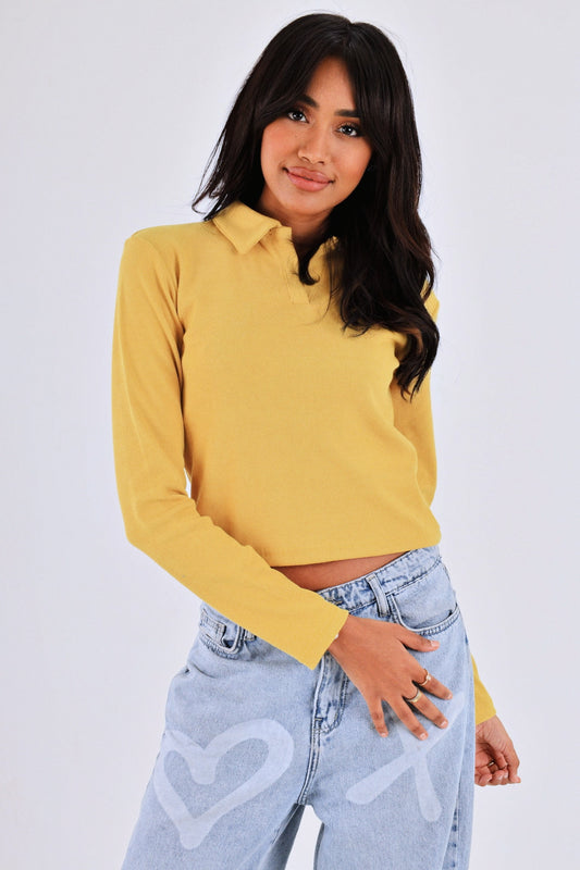 Long sleeves ribbed top