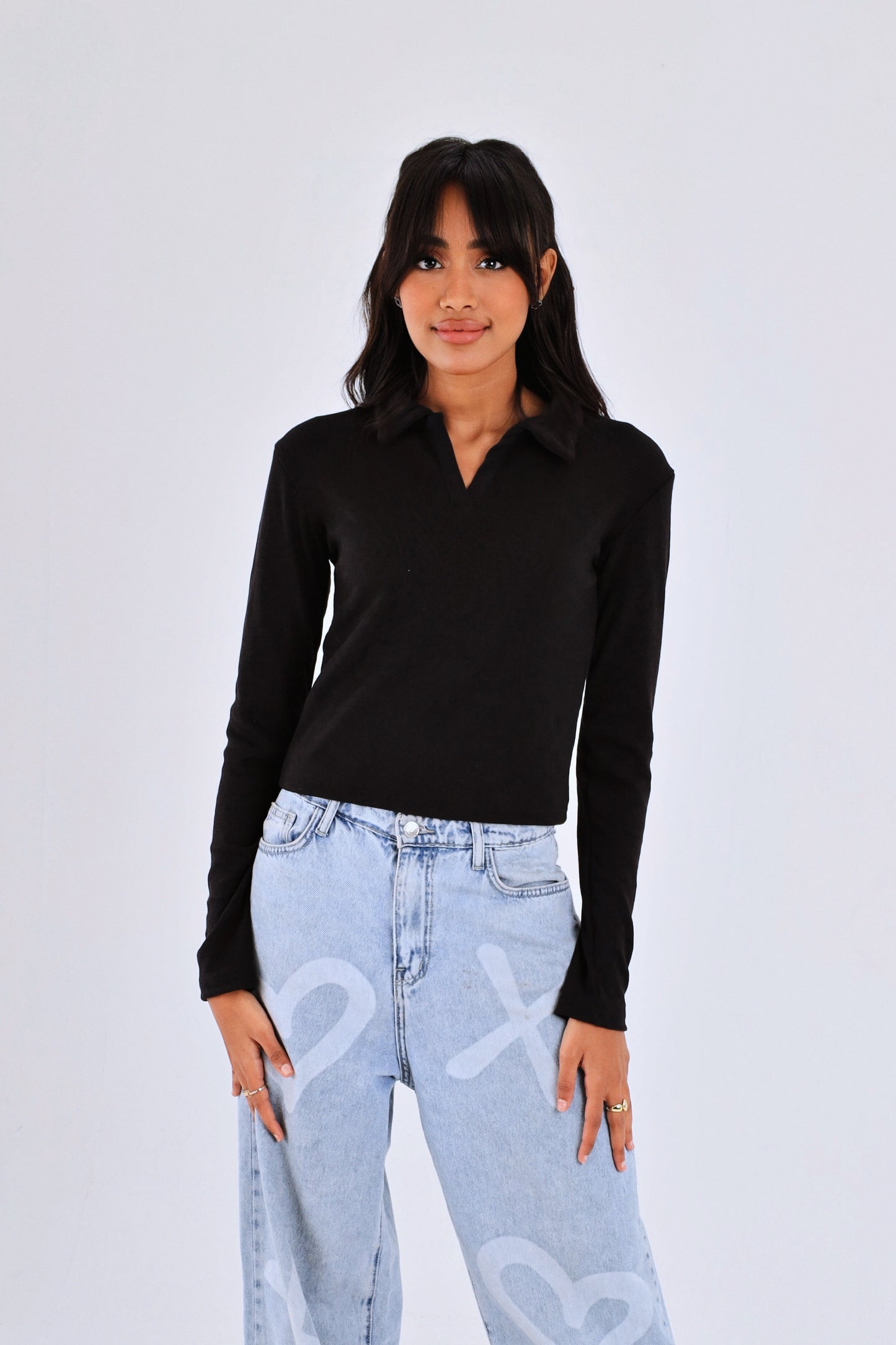 Long sleeves ribbed top